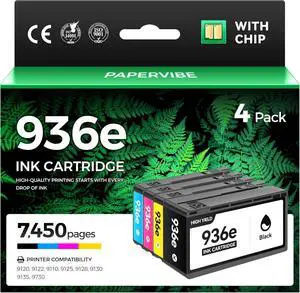 936e 936XL Ink Cartridge 4-Pack High Yield with Chip Compatible for HP 936 936e 936XL Ink Work with HP OfficeJet Pro 9110b 9120e 9122e 9125e 9128e 9130b 9135e 9730e Printers Black Cyan Magenta Yellow 936e 936XL Ink Cartridge 4-Pack High Yield with Chip Compatible for HP 936 936e 936XL Ink Work with HP OfficeJet Pro 9110b 9120e 9122e 9125e 9128e 9130b 9135e 9730e Printers Black Cyan Magenta Yellow