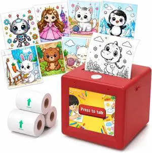 AI Voice Sticker Printer for Kids, Mini Thermal Sticker Maker, Inkless Portable Sticker Box for Creative Projects, DIY Crafts, Journaling & Doodles, Creative Gift for Kids Ages 5+, 4 Rolls Paper AI Voice Sticker Printer for Kids, Mini Thermal Sticker Maker, Inkless Portable Sticker Box for Creative Projects, DIY Crafts, Journaling & Doodles, Creative Gift for Kids Ages 5+, 4 Rolls Paper