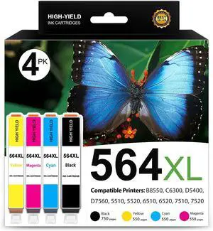 SFINK 564XL Ink Cartridges Replacement for HP 564XL 564 XL Ink Compatible with DeskJet 3520 3522 Officejet 4620 Photosmart 5520 6510 6515 6520 7520 7525 D7560 Printer (Black Cyan Magenta Yellow, 4PK) SFINK 564XL Ink Cartridges Replacement for HP 564XL 564 XL Ink Compatible with DeskJet 3520 3522 Officejet 4620 Photosmart 5520 6510 6515 6520 7520 7525 D7560 Printer (Black Cyan Magenta Yellow, 4PK)