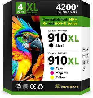 COMBUY 910XL Ink Cartridges Combo Pack Replacement for HP 910XL 910 XL Work for HP 8025e 8022e 8015e 8028e 8035e 8020 8022 8025 8035 Printer, 4 Pack COMBUY 910XL Ink Cartridges Combo Pack Replacement for HP 910XL 910 XL Work for HP 8025e 8022e 8015e 8028e 8035e 8020 8022 8025 8035 Printer, 4 Pack