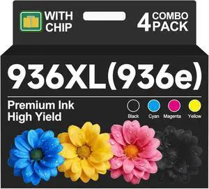 936XL 936e 936 Ink Cartridges for HP Printers Replacement for HP 936XL 936 Ink Cartridges Combo Pack for HP OfficeJet Pro 9125e 9120e 9730e 9130 9135e 9122e 9128e 9110b 9120b 9130e(4 PACK WITH CHIP) 936XL 936e 936 Ink Cartridges for HP Printers Replacement for HP 936XL 936 Ink Cartridges Combo Pack for HP OfficeJet Pro 9125e 9120e 9730e 9130 9135e 9122e 9128e 9110b 9120b 9130e(4 PACK WITH CHIP)