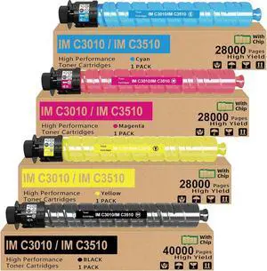 IM C3010 IM C3510 Toner Cartridges 4 Pack High Yield Compatible with IM C3010 IM C3510 IMC3510 IMC3010 Replacement for Ricoh 842550 842553 842552 842551 Printer (B/C/Y/M ) IM C3010 IM C3510 Toner Cartridges 4 Pack High Yield Compatible with IM C3010 IM C3510 IMC3510 IMC3010 Replacement for Ricoh 842550 842553 842552 842551 Printer (B/C/Y/M )