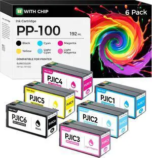 PP50 PP100 Ink Cartridges Set 32ml 6-Pack Replacement for PJIC1 PJIC2 PJIC3 PJIC4 PJIC5 PJIC6 Ink Works with DiscProducer PP-50 PP-100 Color Printer Black Cyan Magenta Yellow Light Cyan Light Magenta PP50 PP100 Ink Cartridges Set 32ml 6-Pack Replacement for PJIC1 PJIC2 PJIC3 PJIC4 PJIC5 PJIC6 Ink Works with DiscProducer PP-50 PP-100 Color Printer Black Cyan Magenta Yellow Light Cyan Light Magenta