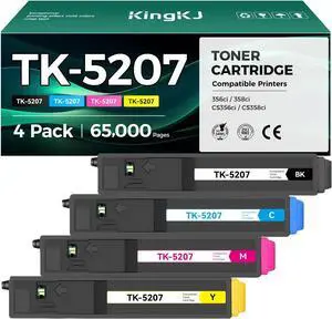 TK-5207 TK5207 Toner Cartridge 4-Pack High Capacity Replacement for Kyocera TK-5207K TK-5207C TK-5207M TK-5207Y Compatible with Kyocera TASKalfa 356ci 358ci Copystar CS356ci CS358ci Printers Copy Ink TK-5207 TK5207 Toner Cartridge 4-Pack High Capacity Replacement for Kyocera TK-5207K TK-5207C TK-5207M TK-5207Y Compatible with Kyocera TASKalfa 356ci 358ci Copystar CS356ci CS358ci Printers Copy Ink