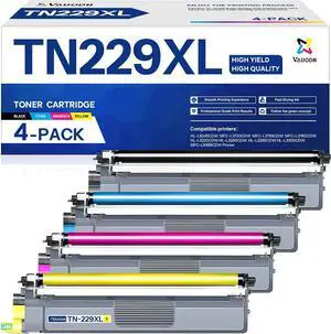 TN229XL High Yield Toner Set 4PK Compatible for Brother TN-229XL TN 229 TN229XL High Yield Toner Set 4PK Compatible for Brother TN-229XL TN 229