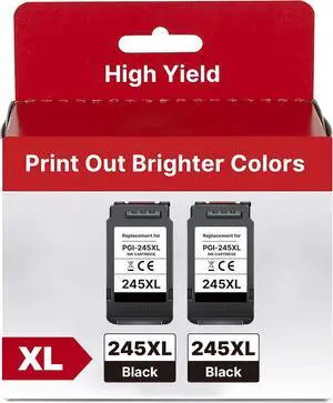 245XL Ink Cartridge Replacement for Canon 245XL Black Ink for Canon 245XL PG-245 XL Compatible with Pixma MG2522 TS202 TR4520 MG2525 TS3322 TS3320 TS302 MG2520 MX490 MX492 TR4522 TS3122(2 Black Pack) 245XL Ink Cartridge Replacement for Canon 245XL Black Ink for Canon 245XL PG-245 XL Compatible with Pixma MG2522 TS202 TR4520 MG2525 TS3322 TS3320 TS302 MG2520 MX490 MX492 TR4522 TS3122(2 Black Pack)