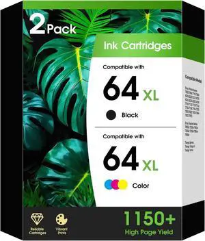 64XL Ink Cartridges Combo Pack 7975 Replacement for HP64XL 64 Ink Works for HP Envy Photo 7855 7155 6230 7858 6255 7800 Inspire 7955e 7255e 7900e series ink 7200e 7258e Tango Printer Black Tri-Color 64XL Ink Cartridges Combo Pack 7975 Replacement for HP64XL 64 Ink Works for HP Envy Photo 7855 7155 6230 7858 6255 7800 Inspire 7955e 7255e 7900e series ink 7200e 7258e Tango Printer Black Tri-Color