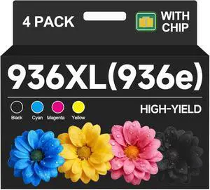 936XL 936e 936 Ink Cartridges Combo Pack Replacement for HP 936e 936 XL HP936XL HP936 for HP OfficeJet Pro 9120 9122 9123 9130 9132 9133 9720 9730 9110b 9117b 9120b 9130b 9120r Printers (with CHIP) 936XL 936e 936 Ink Cartridges Combo Pack Replacement for HP 936e 936 XL HP936XL HP936 for HP OfficeJet Pro 9120 9122 9123 9130 9132 9133 9720 9730 9110b 9117b 9120b 9130b 9120r Printers (with CHIP)