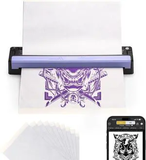OFFNOVA Wireless Tattoo Stencil Printer Portable Thermal Printer for Tattoo Transfer, 3D Preview, Photorealistic Linework, Compatible with iOS/Android/PC, Includes 10 Transfer Papers OFFNOVA Wireless Tattoo Stencil Printer Portable Thermal Printer for Tattoo Transfer, 3D Preview, Photorealistic Linework, Compatible with iOS/Android/PC, Includes 10 Transfer Papers