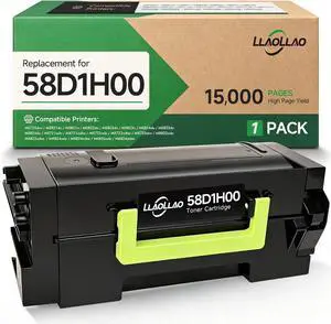 58D1H00 Black Toner Cartridge 58D1000 Compatible for Lexmark Black Toner Cartridge High Yield for MS725 MS821 MS822 MS823 MS824 MS825 MS826 MX721 MX722 MX725 MX822 MX824 MX826 Printer (15,000 Pages) 58D1H00 Black Toner Cartridge 58D1000 Compatible for Lexmark Black Toner Cartridge High Yield for MS725 MS821 MS822 MS823 MS824 MS825 MS826 MX721 MX722 MX725 MX822 MX824 MX826 Printer (15,000 Pages)
