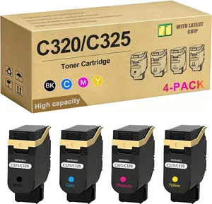 C325 C320 Toner Cartridge for 006R04820 006R04821 006R04822 006R04823 Toner Cartridge Replacement for C320 C325 Printers (4 Pack) C325 C320 Toner Cartridge for 006R04820 006R04821 006R04822 006R04823 Toner Cartridge Replacement for C320 C325 Printers (4 Pack)