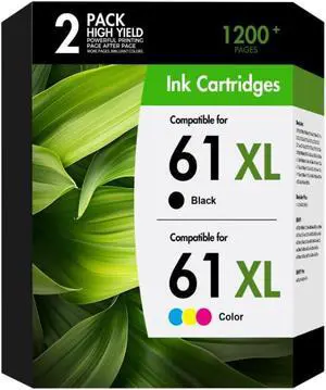 61XL 61 Ink Cartridges Combo Pack Compatible for HP61XL 1 Black,1 Tri-Color 61XL 61 Ink Cartridges Combo Pack Compatible for HP61XL 1 Black,1 Tri-Color