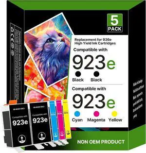 923XL 923 Ink Cartridges for HP Printers with Chip Replacement for HP 923XL Ink Cartridges Combo Pack for OfficeJet Pro 8135e 8130e 8139e 8138e 8122e 8120 8124e 8125e 8130 8132e 8134e Printer, 5 Pack 923XL 923 Ink Cartridges for HP Printers with Chip Replacement for HP 923XL Ink Cartridges Combo Pack for OfficeJet Pro 8135e 8130e 8139e 8138e 8122e 8120 8124e 8125e 8130 8132e 8134e Printer, 5 Pack