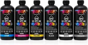 UV DTF Ink 500ml x 6 Fast-Curing Direct to Film Ink for Glass Cup Wrap & Decals, for Ep XP600 i3200 TX800 L805 DX5 Printheads, for UV-DTF A/B Film Transfer Sticker Printer (CMYK+WH+Gloss Varnish) UV DTF Ink 500ml x 6 Fast-Curing Direct to Film Ink for Glass Cup Wrap & Decals, for Ep XP600 i3200 TX800 L805 DX5 Printheads, for UV-DTF A/B Film Transfer Sticker Printer (CMYK+WH+Gloss Varnish)