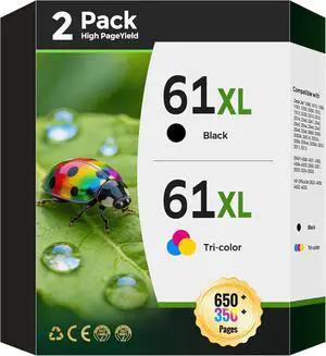 61XL Ink Cartridge Replacement for HP 61 Ink Cartridge Combo Pack 61XL for 1000, 1010, 1050, 1510, 2050, 2510, 2540, 3000, 3050, 3510, 4500, 5530, 2620, 4630 Printer (1 Black, 1 Tri-Color, 2-Pack) 61XL Ink Cartridge Replacement for HP 61 Ink Cartridge Combo Pack 61XL for 1000, 1010, 1050, 1510, 2050, 2510, 2540, 3000, 3050, 3510, 4500, 5530, 2620, 4630 Printer (1 Black, 1 Tri-Color, 2-Pack)