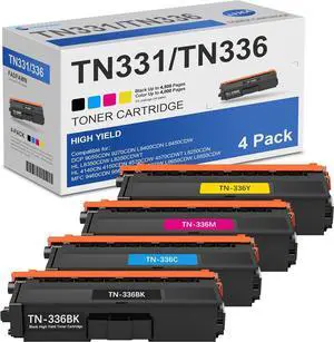 TN331/TN336 High Yield Toner Cartridges Set 4-Pack (1BK/1C/1M/1Y) TN331/TN336 High Yield Toner Cartridges Set 4-Pack (1BK/1C/1M/1Y)