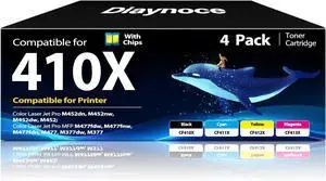 410X Toner Cartridges Color 4 Pack Compatible for Laser Jet Pro M452 MFP M477 Series HP 410X 410A Toner Cartridges with Chip for HP410A for Color Pro M452dw M452nw MFP M477fdw M477fnw M452dn M477fdn 410X Toner Cartridges Color 4 Pack Compatible for Laser Jet Pro M452 MFP M477 Series HP 410X 410A Toner Cartridges with Chip for HP410A for Color Pro M452dw M452nw MFP M477fdw M477fnw M452dn M477fdn