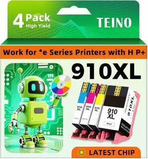 TEINO 910XL Ink Replacement for HP 910 Ink Cartridges Combo Pack(4 Pack) TEINO 910XL Ink Replacement for HP 910 Ink Cartridges Combo Pack(4 Pack)