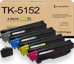 MasaiMara High Yield TK-5152 TK5152 Toner Cartridges Replacement for Kyocera ECOSYS M6035cidn M6535cidn P6035cdn Printer TK-5152K TK-5152C TK-5152M TK-5152Y Black, Cyan, Magenta, Yellow, 4-Pack MasaiMara High Yield TK-5152 TK5152 Toner Cartridges Replacement for Kyocera ECOSYS M6035cidn M6535cidn P6035cdn Printer TK-5152K TK-5152C TK-5152M TK-5152Y Black, Cyan, Magenta, Yellow, 4-Pack