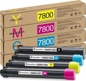 MasaiMara 7800 Compatible High Yeild Toner Cartridge Replacement for Xerox Phaser 7800 7800DN 7800DX 7800GX Printers (106R01569 Black, 106R01566 Cyan, 106R01567 Magenta, 106R01568 Yellow, 4-Pack) MasaiMara 7800 Compatible High Yeild Toner Cartridge Replacement for Xerox Phaser 7800 7800DN 7800DX 7800GX Printers (106R01569 Black, 106R01566 Cyan, 106R01567 Magenta, 106R01568 Yellow, 4-Pack)
