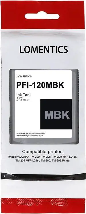 PFI-120 130ml Ink Tank (1 Pack, Matte Black) Lometic Compatible PFI-120MBK Ink Replacement for Canon TM-205 TM-300 TM-305 Printer PFI-120 130ml Ink Tank (1 Pack, Matte Black) Lometic Compatible PFI-120MBK Ink Replacement for Canon TM-205 TM-300 TM-305 Printer