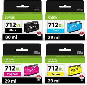 712XL Ink Cartridges Compatible Replacement for HP 712XL 712 Ink 712XL Ink Cartridges Compatible Replacement for HP 712XL 712 Ink
