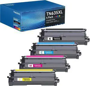 TN635XL Toner 4 Pack Replacement for Brother TN-635XL TN-635XXL High Yield TN635XL Toner 4 Pack Replacement for Brother TN-635XL TN-635XXL High Yield