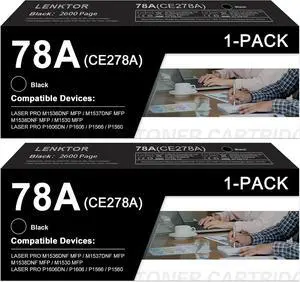 78A Black Toner Cartridge High Yield (CE278A, 2-Pack) 78A Black Toner Cartridge High Yield (CE278A, 2-Pack)