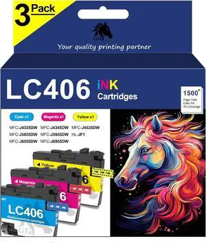 LC406 LC4063PKS LC406CS LC406MS LC406YS 3-Pack Color Ink Cartridges LC 406 for Brother Printer MFC-J4335DW MFC-J4345DW MFC-J4535DW MFC-J5855DW MFC-J5955DW MFC-J6555DW MFC-J6955DW HL-JF1 LC406 LC4063PKS LC406CS LC406MS LC406YS 3-Pack Color Ink Cartridges LC 406 for Brother Printer MFC-J4335DW MFC-J4345DW MFC-J4535DW MFC-J5855DW MFC-J5955DW MFC-J6555DW MFC-J6955DW HL-JF1