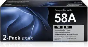 58A CF258A Toner Cartridge 2-Black Replacement for HP 58X CF258X 58A CF258A toner work for Enterprise M430f M406dn Pro M404dn M404n M428fdw M428fdn M404dw M428dw Series Printer, CF258A CF258 58X 58A 58A CF258A Toner Cartridge 2-Black Replacement for HP 58X CF258X 58A CF258A toner work for Enterprise M430f M406dn Pro M404dn M404n M428fdw M428fdn M404dw M428dw Series Printer, CF258A CF258 58X 58A