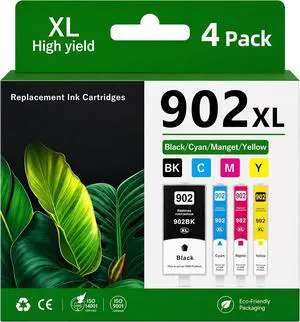 902XL Ink Cartridge Combo Pack, Black Cyan Magenta Yellow, 4 Pack 902XL Ink Cartridge Combo Pack, Black Cyan Magenta Yellow, 4 Pack