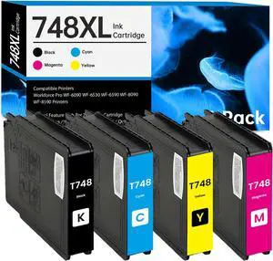 High Capacity 748 XL 748XL Ink Cartridge with Chip Remanufactured 4-Pack High Capacity 748 XL 748XL Ink Cartridge with Chip Remanufactured 4-Pack