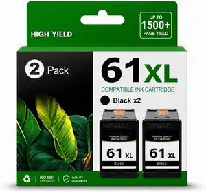 61XL Black Ink Cartridge Combo Pack, 2 Pack 61XL Black Ink Cartridge Combo Pack, 2 Pack