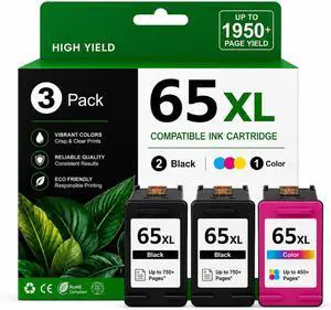 65XL 2Black and Color Ink Cartridges Combo Pack, 3 Pack 65XL 2Black and Color Ink Cartridges Combo Pack, 3 Pack