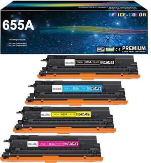 4-Pack Replacement for HP 655A Toner Cartridge Works with Color LaserJet Enterprise M652n M652 M653dn M653x M653 M681,M682 Printer (Black Cyan Magenta Yellow) 4-Pack Replacement for HP 655A Toner Cartridge Works with Color LaserJet Enterprise M652n M652 M653dn M653x M653 M681,M682 Printer (Black Cyan Magenta Yellow)