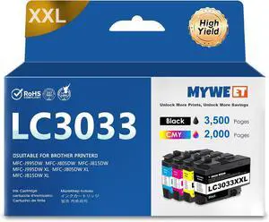 Replacement for Brother LC3033XXL BK/C/M/Y Ink Cartridges (4 Pack) Replacement for Brother LC3033XXL BK/C/M/Y Ink Cartridges (4 Pack)