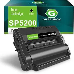 GREENBOX SP 5200 406683 Toner Cartridge for SP 5200 5200DN Printer, 1 Black GREENBOX SP 5200 406683 Toner Cartridge for SP 5200 5200DN Printer, 1 Black