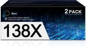 138X Black Toner Cartridge with CHIP Replacement for HP 138X Black Toner Cartridge with CHIP Replacement for HP