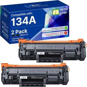 LxTek 134A Toner Cartridge with Chip Compatible Replacement (2 Pack Black) LxTek 134A Toner Cartridge with Chip Compatible Replacement (2 Pack Black)