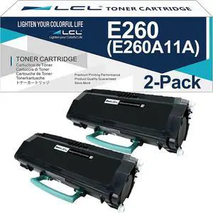LCL Compatible Toner Cartridge Replacement for Lexmark E260A21A E260 E260d E260dn E260dtn E260dt E360 E360dn E360dtn E360d E460 E460dn E460dw E462dtn E462 E460d E460dtn (2-Pack Black) LCL Compatible Toner Cartridge Replacement for Lexmark E260A21A E260 E260d E260dn E260dtn E260dt E360 E360dn E360dtn E360d E460 E460dn E460dw E462dtn E462 E460d E460dtn (2-Pack Black)