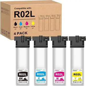 Remanufactured R02L Ink Cartridge Compatible with R02L120 R02L220 R02L320 R02L420 R02 Replacement for Workforce Pro ET-8700 (4 Pack,1Black 1Cyan 1Magenta 1Yellow) Remanufactured R02L Ink Cartridge Compatible with R02L120 R02L220 R02L320 R02L420 R02 Replacement for Workforce Pro ET-8700 (4 Pack,1Black 1Cyan 1Magenta 1Yellow)