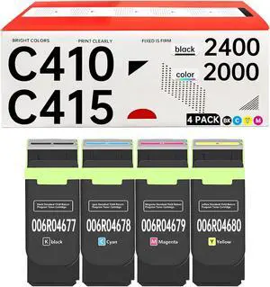 C410 C415 Toner Cartridges 4-Pack with Chip C410 C415 Toner Cartridges 4-Pack with Chip