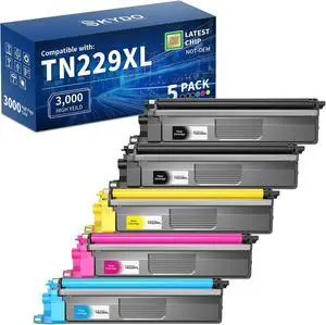 Skydo TN229XL TN229 Toner Cartridges Replacement for Brother, 5 Pack Skydo TN229XL TN229 Toner Cartridges Replacement for Brother, 5 Pack