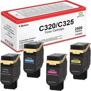 C320 C325 Toner Cartridges Set, Replacement for Xerox 006R04820 006R04821 006R04822 006R04823, Compatible with Xerox C320 C325 Printer, Black Cyan Magenta Yellow 4-Pack High Yield C320 C325 Toner Cartridges Set, Replacement for Xerox 006R04820 006R04821 006R04822 006R04823, Compatible with Xerox C320 C325 Printer, Black Cyan Magenta Yellow 4-Pack High Yield