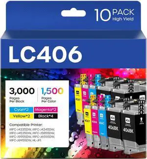 LC406 Ink Cartridges Compatible for Brother LC406 LC406XL LC 406XL LC406 Ink Cartridges Compatible for Brother LC406 LC406XL LC 406XL