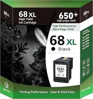 68XL Black Ink Cartridge High Yield Replacement for HP HP+ 68xl Black Ink Compatible with Envy 6155e 6500e 6552e 6555e 6558e 6100e 6152e Printer 6520e 6530e 6165e 6110e 6120e 6133e(Black) 68XL Black Ink Cartridge High Yield Replacement for HP HP+ 68xl Black Ink Compatible with Envy 6155e 6500e 6552e 6555e 6558e 6100e 6152e Printer 6520e 6530e 6165e 6110e 6120e 6133e(Black)