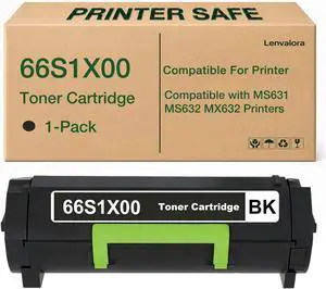 66S1X00 Black Toner Cartridge Extra High Yield Replacement for Lexmark 66S1X00 Toner Cartridge Compatible for MS631 MS632 MX632 MS631dw MS632dwe MX632adwe Printer (1-Pack, 31,000 Pages) 66S1X00 Black Toner Cartridge Extra High Yield Replacement for Lexmark 66S1X00 Toner Cartridge Compatible for MS631 MS632 MX632 MS631dw MS632dwe MX632adwe Printer (1-Pack, 31,000 Pages)