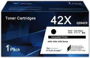 42X Black Toner Cartridge High Yield 1-Pack Replacement for HP 42X Q5942X 42X Black Toner Cartridge High Yield 1-Pack Replacement for HP 42X Q5942X
