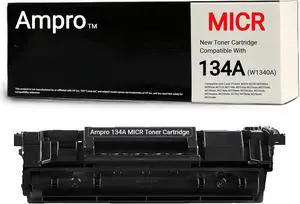 Ampro New 134A W1340A MICR Toner Cartridge for Check Printing. Compatible with Laser Printers M209 Series, M234 Series, M236 Series Printers Prints 1,100 Pages. Ampro New 134A W1340A MICR Toner Cartridge for Check Printing. Compatible with Laser Printers M209 Series, M234 Series, M236 Series Printers Prints 1,100 Pages.