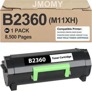 B2360dn Toner Cartridge (M11XH) with CHIP Compatible for Dell B2360dn Toner Cartridge 331-9805 Toner Black for Dell B3460dn B2360d B3465dn B3465dnf Printer (Black, 1 Pack) B2360dn Toner Cartridge (M11XH) with CHIP Compatible for Dell B2360dn Toner Cartridge 331-9805 Toner Black for Dell B3460dn B2360d B3465dn B3465dnf Printer (Black, 1 Pack)